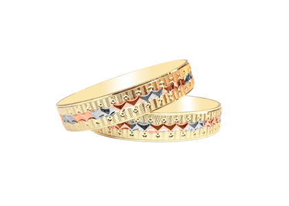 3 Tone Plated | Diamond Cut Bangles
